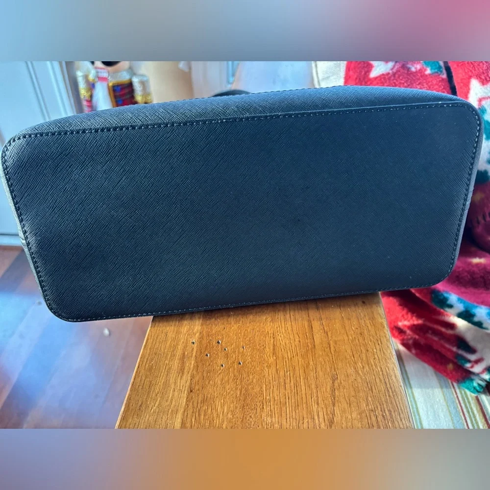 Michael Kors Black Leather Top-Zip Tote Bag - Picture 10 of 16